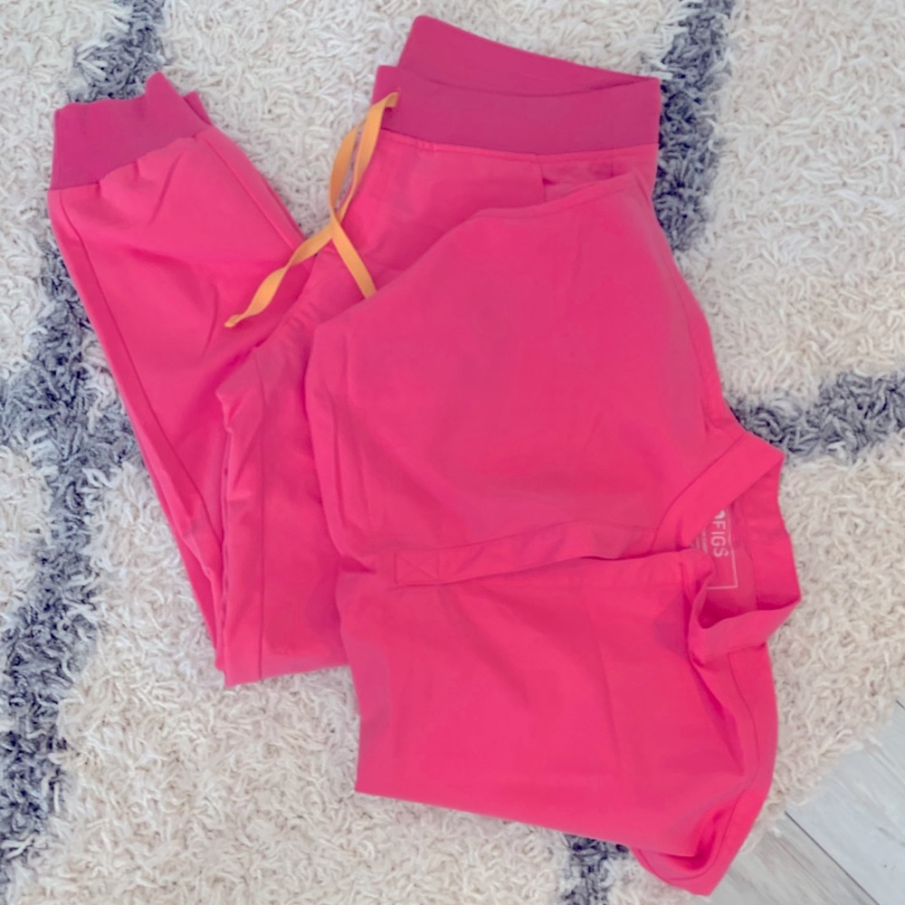 FIGS scrubs. Neon pink.